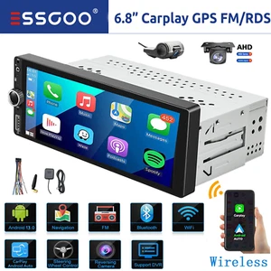 DVR+ Carplay Android 12 7" Car Stereo Radio Head Unit GPS Single 1 DIN FM Camera - Picture 1 of 15
