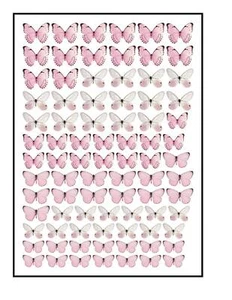Edible Pre-Cut Wafer Butterfly - Pastel Pink and White 2-2.5cm Wide - Bild 1 von 1