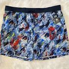 Russell Shorts Mens Size 3XL (48-50) Blue Multi Colored 9” Woven Short