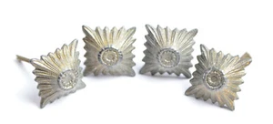 WW2 WK2 WH 4 pezzi stella di grado SS SA 11mm colore argento RARA 5830 - Foto 1 di 4