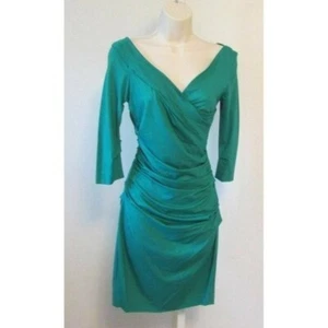 DVF Diane von Furstenberg Bentley Juniper green dress shift knit new XS 0 2 - Picture 1 of 4