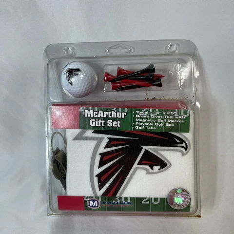 atlanta falcons nfl golf gift set towel, brass divot, ball and tees brand new Cover