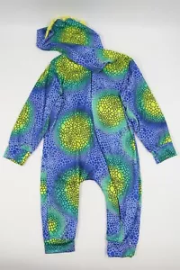 Baby Boy Multi Color Long Sleeve Dinosaur Hooded 1 Piece Romper Size 3-6 Months - Picture 1 of 3