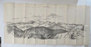Adirondack Mountains Mt. Redfield Skylight Saddle Mountain 1873 panoramic view - Picture 1 of 6
