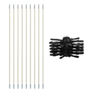 Chimney Cleaning Brush Kit 9PCS Poles with Nylon Brush Head Duct Vent L8S0 - Picture 1 of 8