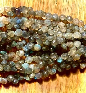 Labradorita 8-9 mm x 7 mm (12 gotas de lágrimas facetadas sueltas) piedra preciosa de fuego 2 pulgadas str - Imagen 1 de 2