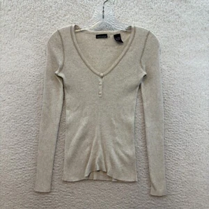 Y2K Vintage Henley Top XS Small Ivory Bella Swan Boho Fairy Grunge Whimsigoth - Bild 1 von 12