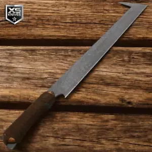 31.75" FULL TANG Orc SWORD Textured Steel Blade COLLECTIBLE w/ Display PLAQUE - Picture 1 of 5