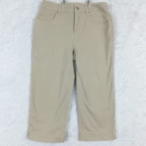 Jones New York Womens Jeans Capri Khaki Denim Stretch Mid Rise Petite 4P - Picture 1 of 12