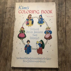 Vintage Kim's Coloring Book by Red Farm Studio Dolls from Around the World 19x12 - Picture 1 of 9