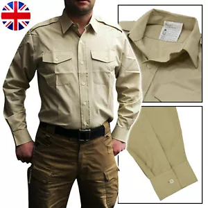 Shirt FAWN British Army No 2 Uniform FAD Short Long Sleeve Mens Formal Khaki - Picture 1 of 13