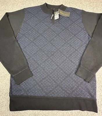 Suéter geométrico suave cremallera 1/4 vintage Karl Kani dorado para hombre Y2K Foto 1 de 4