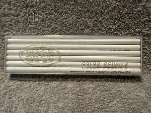 Vintage Unused Set Of Dixon Best White 352 White Colored Pencils W/ Original Box - Picture 1 of 12