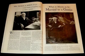THOMAS EDISON & WIFE 1930 PICTORIAL MARRIED TO A GENIUS: STORY OF WHAT IT MEANS - Picture 1 of 1