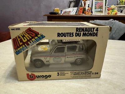Splendida Burago Renault 4 Routes Du Monde cod. 0191 scala 1:24 nuova vintage - Immagine 1 di 4