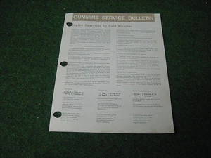 Boletín de operación manual del motor Cummins clima frío 983037-BE 1971 nh nt v12 - Imagen 1 de 3
