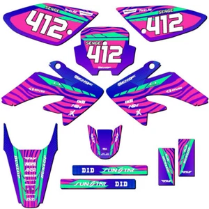 2004-2010 CRF 80 TIGRE Pink Senge Graphics Kit Compatible with Honda - Foto 1 di 10