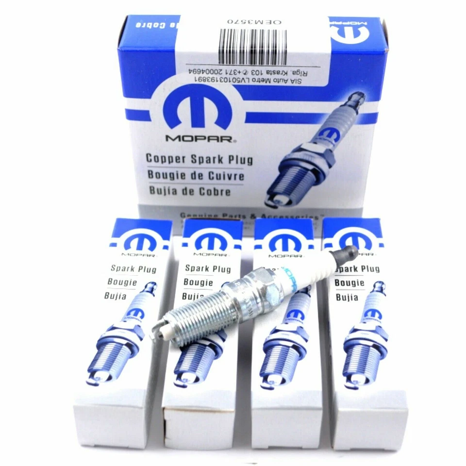 4X MOPAR COPPER SPARK PLUG FOR CHRYSLER 300C PT CRUISER VOYAGER JEEP CHEROKEE - Image 1 of 1