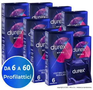 Preservativi Durex Sync Stimolanti e Ritardanti Rilievi Ritardante Profilattici - Foto 1 di 32