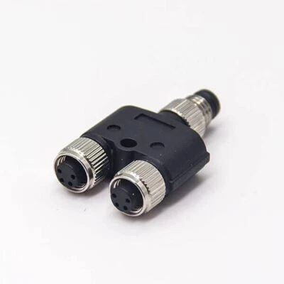 M8 Sensor Connector 3 4 5 Pin Connectors Y Type 1 male to 2 Female Splitter Plug - Image 1 of 4