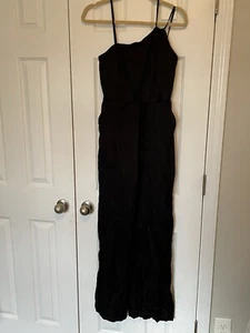 Forever 21 Black Jumpsuit Jumper Size Small Strappy With Pockets Formal - Picture 1 of 9