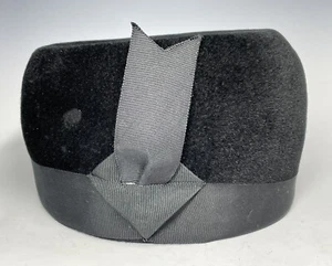 Vintage 20th C. Peachbloom Velour Imported Black Hat Ladies Size 22 Fashion - Picture 1 of 12