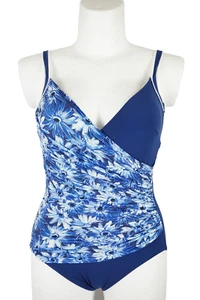 Alba Moda Badeanzug Größe 38 C Cup Bademode Blau Marineblau Schwimmanzug Blumen - Bild 1 von 5
