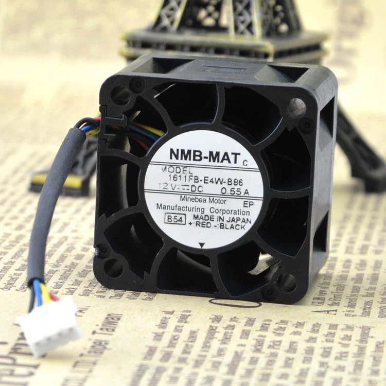 NMB-MAT 1611FB-E4W-B86 fan 40*40*28mm DC12V 0.55A 4pin Cooling Fan - Image 1 of 1