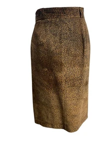 Falda lápiz de gamuza vintage elegante para mujer | Falda forrada con estampado de leopardo | Talla S/M - Imagen 1 de 12
