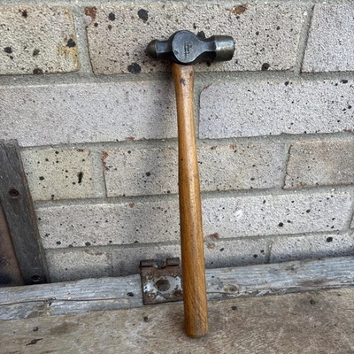 Vintage Buck & Hickman Ball Peen Hammer With A Wooden Handle Rare - Image 1 of 4
