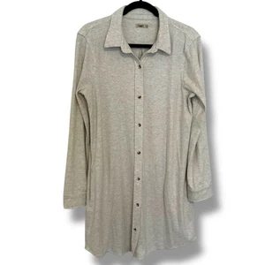 Faherty Legend Pullover Kleid Large Off White Kuschelige Button Down Tunika Lagenlook - Bild 1 von 7