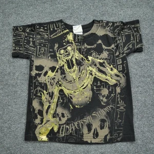 Vintage Universal Studios T Shirt Youth XS X Small Black Revenge of The Mummy - Picture 1 of 10