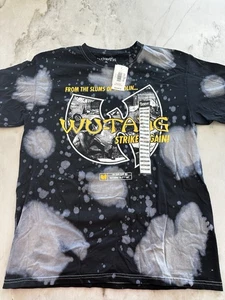 Wu-Tang Clan Strikes Again Bleach Splatter T-Shirt Hip Hop Rap Tee Size M Medium - Picture 1 of 3