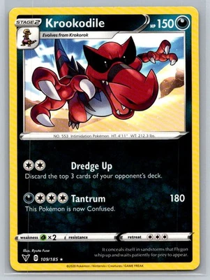 Krookodile #109/185 SWSH04: Vivid Voltage Rare - Pokemon Cards G1 - Image 1 of 2