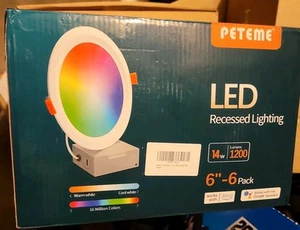 Peteme LED Smart Recessed Lighting 6 Inch 6 Count - Picture 1 of 4
