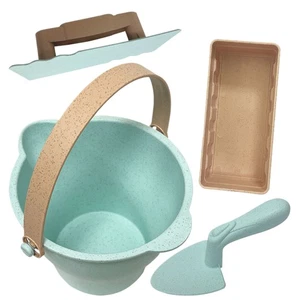 Sabbiera giocattoli da spiaggia per bambini castello gioco spiaggia set sandbox kit attrezzi con borsa a rete - Foto 1 di 12