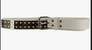 (size S/M) White Star-Studded Belt - Picture 1 of 2