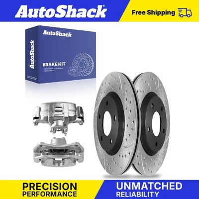 Front Drilled Slotted Brake Rotors Calipers for Jeep Patriot Compass 2.4L Foto 1 de 4