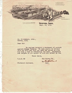 1915 Maytag Company Letterhead Newton Iowa Hand Signed by T A Moler - Picture 1 of 1
