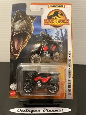 2022 Matchbox Jurassic World Dominion Speed Striker™ Motorbike BLACK | RED | T2 - Image 1 of 4