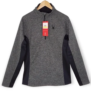 Spyder Outbound Jacket Men's Medium Heathered Black 1/4 Zip Embroidered Logo NWT - Picture 1 of 10