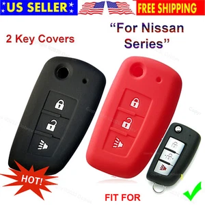 2pcs 3B Silicone Case Skin Protector Remote Fob Cover for Nissan Rogue Fold Key - Picture 1 of 4