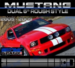 2005 - 2009 Ford Mustang Dual 6" Roush Style Stripe Kit Quality Stripes - Picture 1 of 3