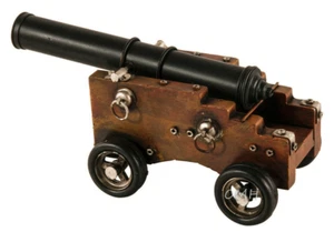Naval Cannon Metal Model 18th Century Navy 1800 11" Nautical Warship Decor New - Picture 1 of 8