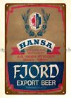 Hansa Fjord Export Beer Bergen Norway Beer pub bar metal tin sign door plaques