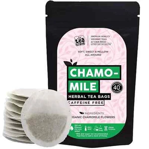 Chamomile Herbal Tea Bags Organic - 40 Eco-Friendly for sleep and Stress Relief - Picture 1 of 6
