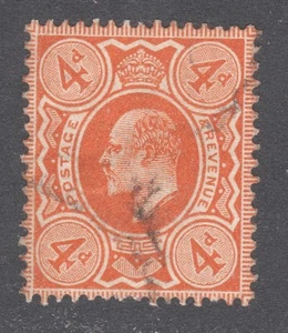 SELLO GR BRIT #150 — 4p KING EDWARD p.15x14 -- NARANJA -- 1911 -- USADO - Imagen 1 de 2