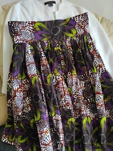 African Fabric Ankara Print Pleated Skirt - Picture 1 of 4