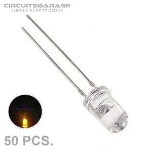 50 X 5mm Ultra Bright Water Clear Yellow LED Light Emitting Diode Bulb - USA - Picture 1 of 5
