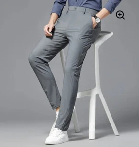 Tailored Gray 4Way Stretch Dress Pants Any Time Sizes 29,30,31,32,33,34,36,38,40 - Picture 1 of 14